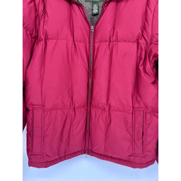 Eddie Bauer Goose Down Puffer Jacket XL Tall Red Quilted Full Zip Mens Outdoor - Picture 3 of 16